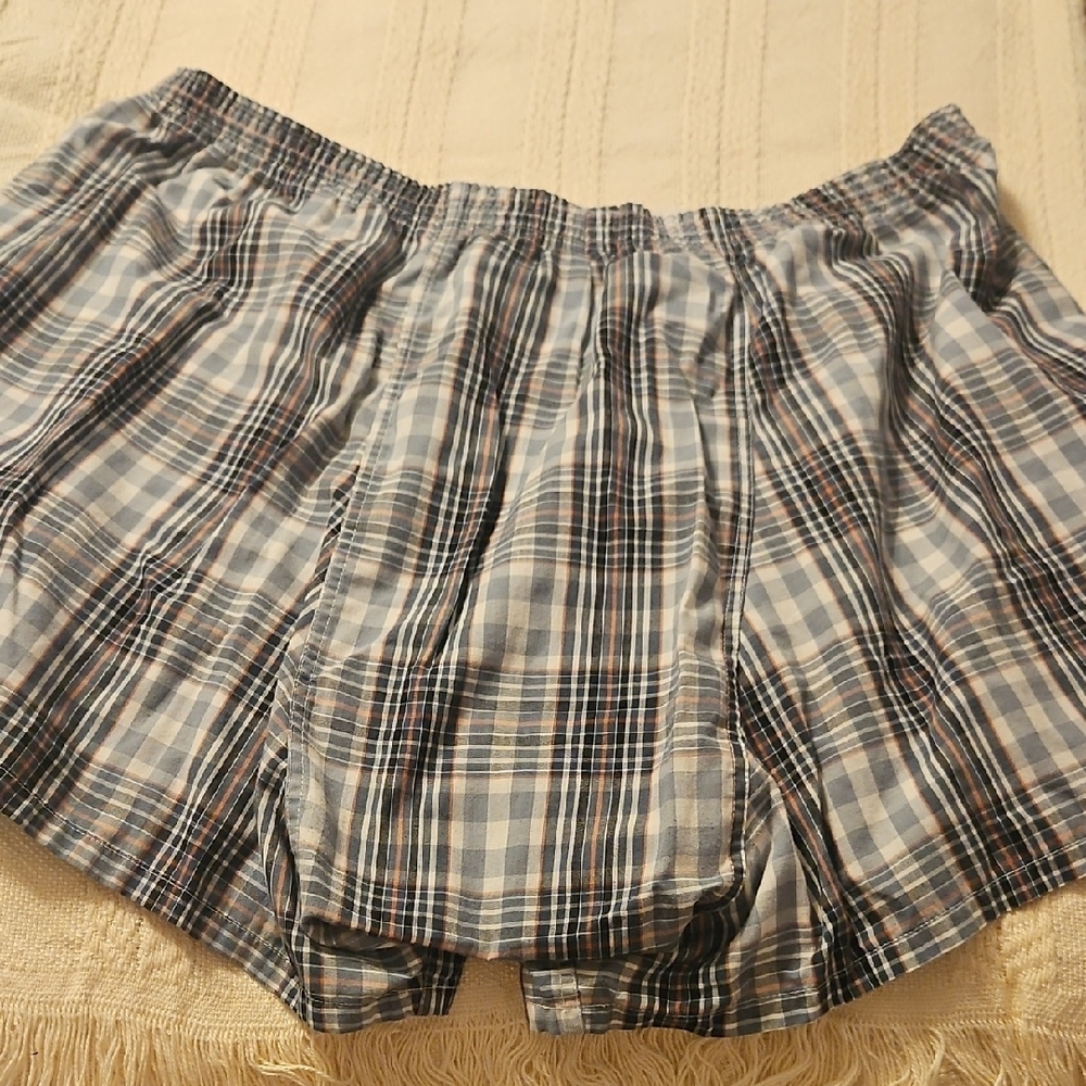 Jockey Men's Plaid and Striped Boxer Underwear - Blue, Gray, Beige - Picture 3 of 11